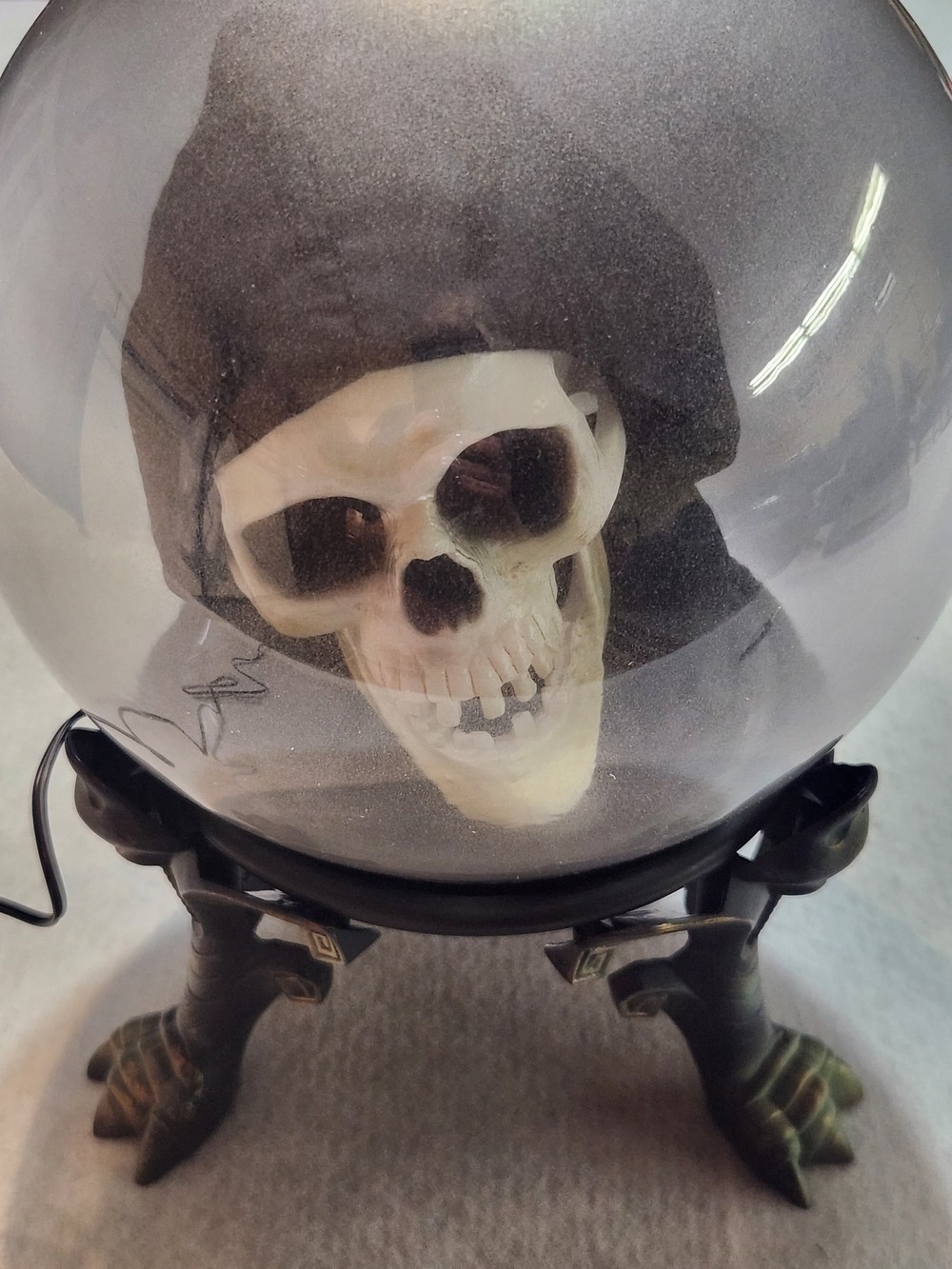 Vintage 2005 Gemmy Animated Talking Skull Crystal Spirit Ball Halloween NWOB